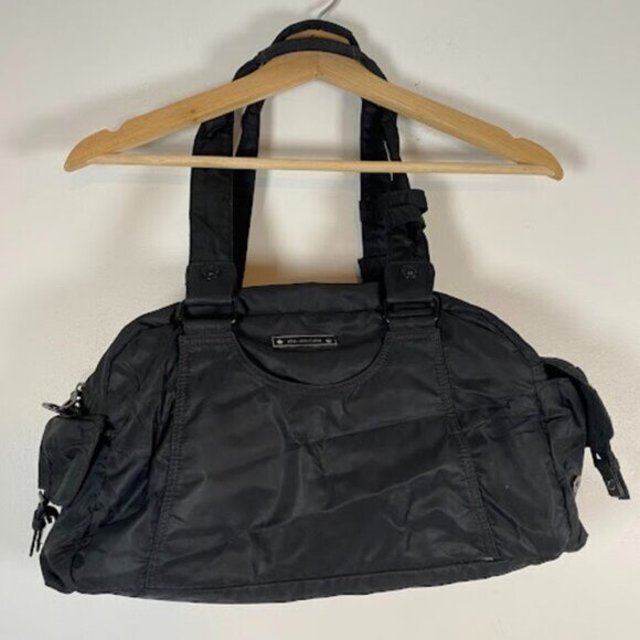 EPOL CREATIONS Women's Black Nylon Handbag Duffel Bag Medium - Picture 2 of 10